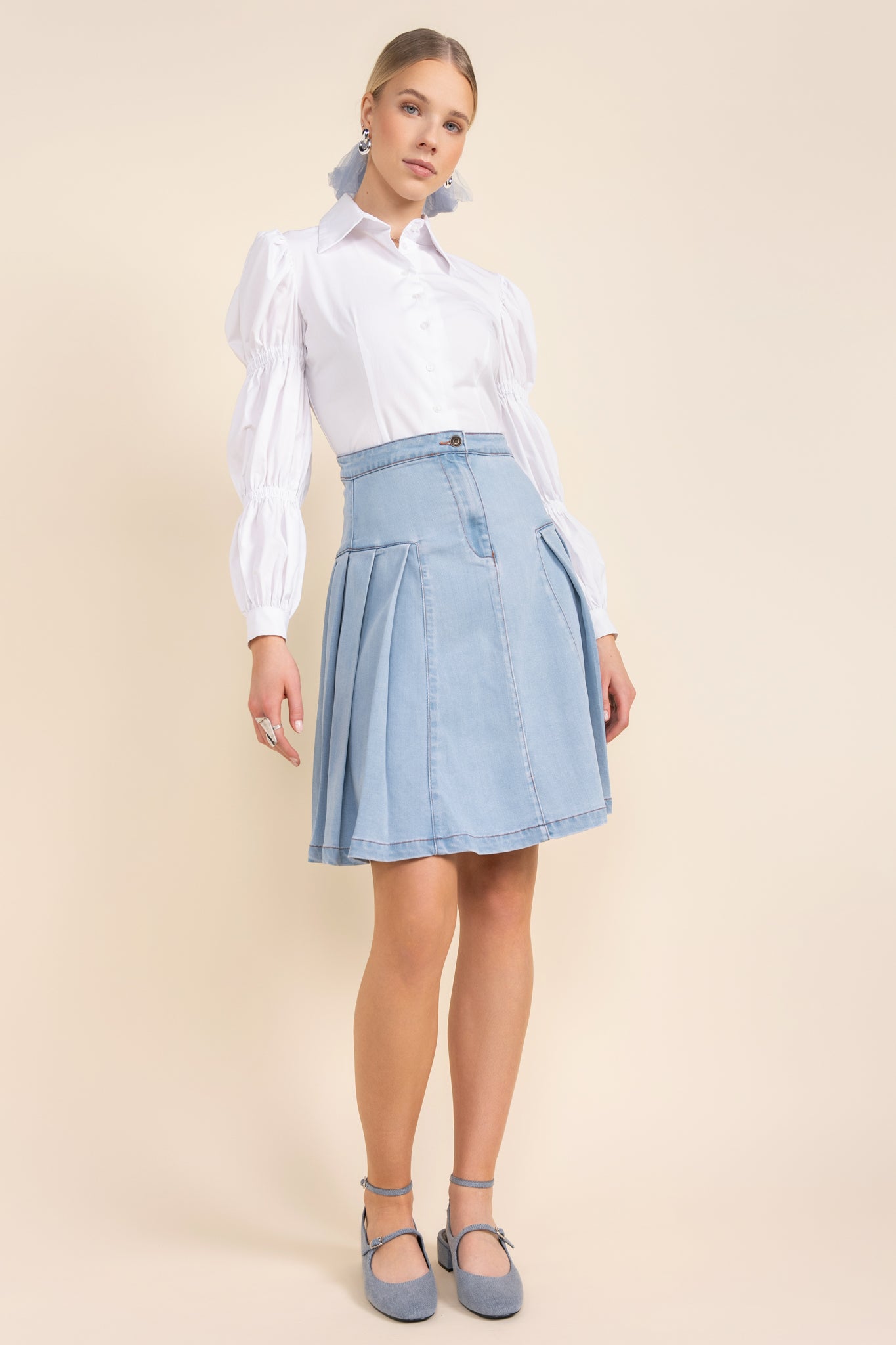 Rodeo Skirt in Stone Wash Denim