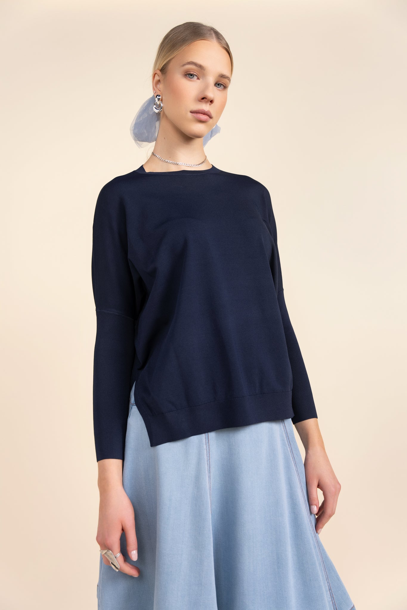 Montia Top in Midnight Navy