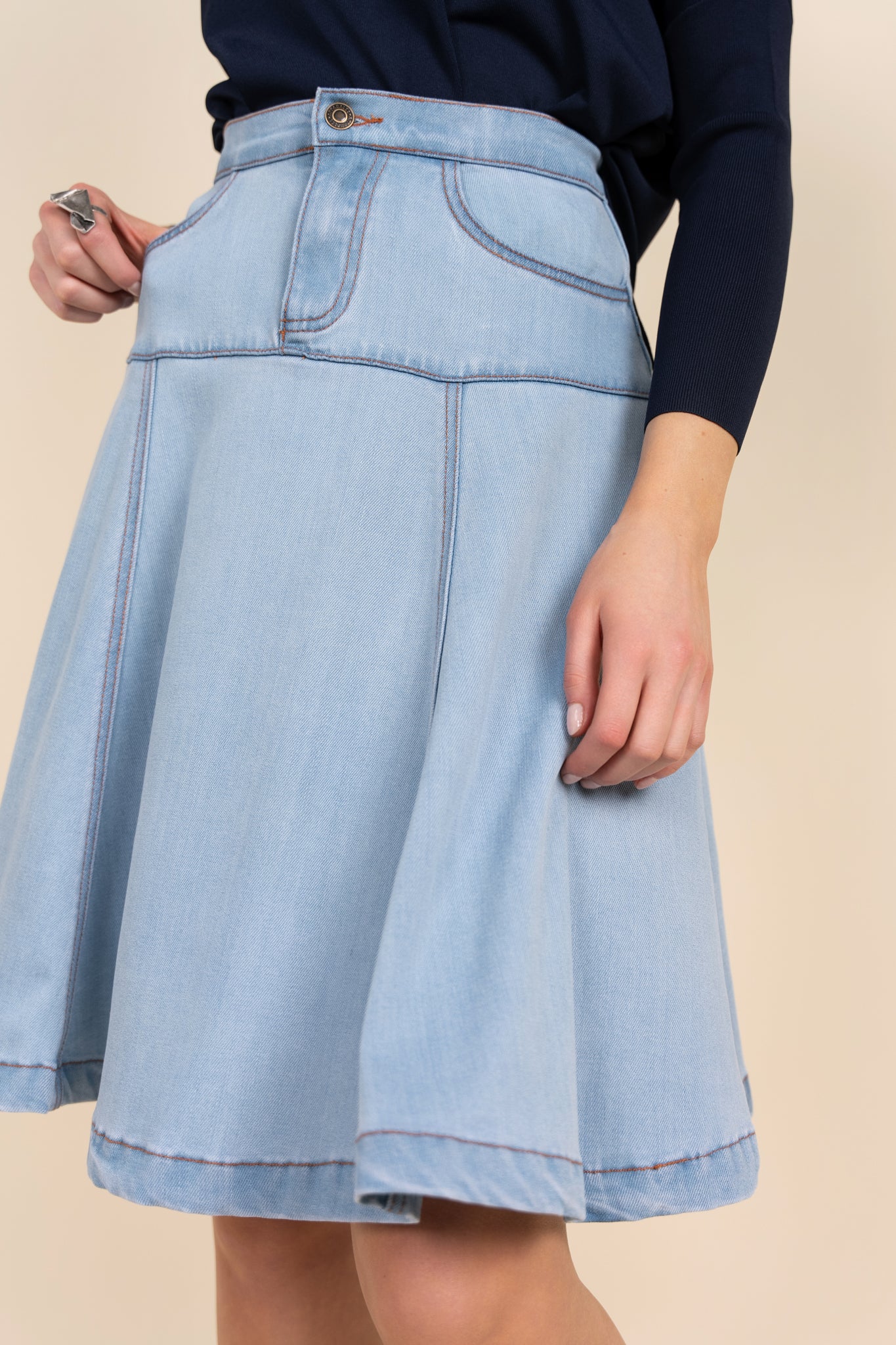 Soto Skirt in Stone Wash Denim