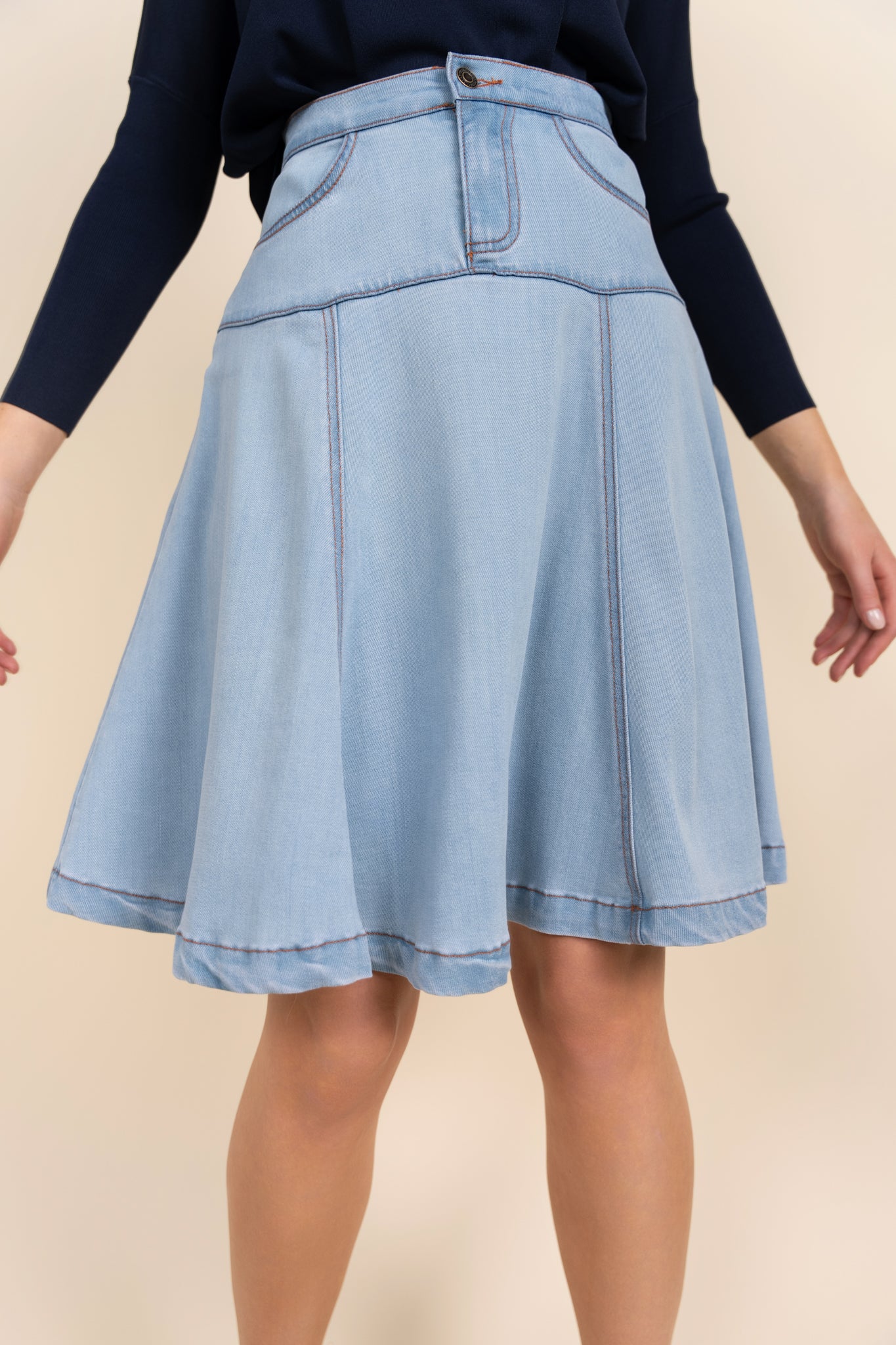 Soto Skirt in Stone Wash Denim