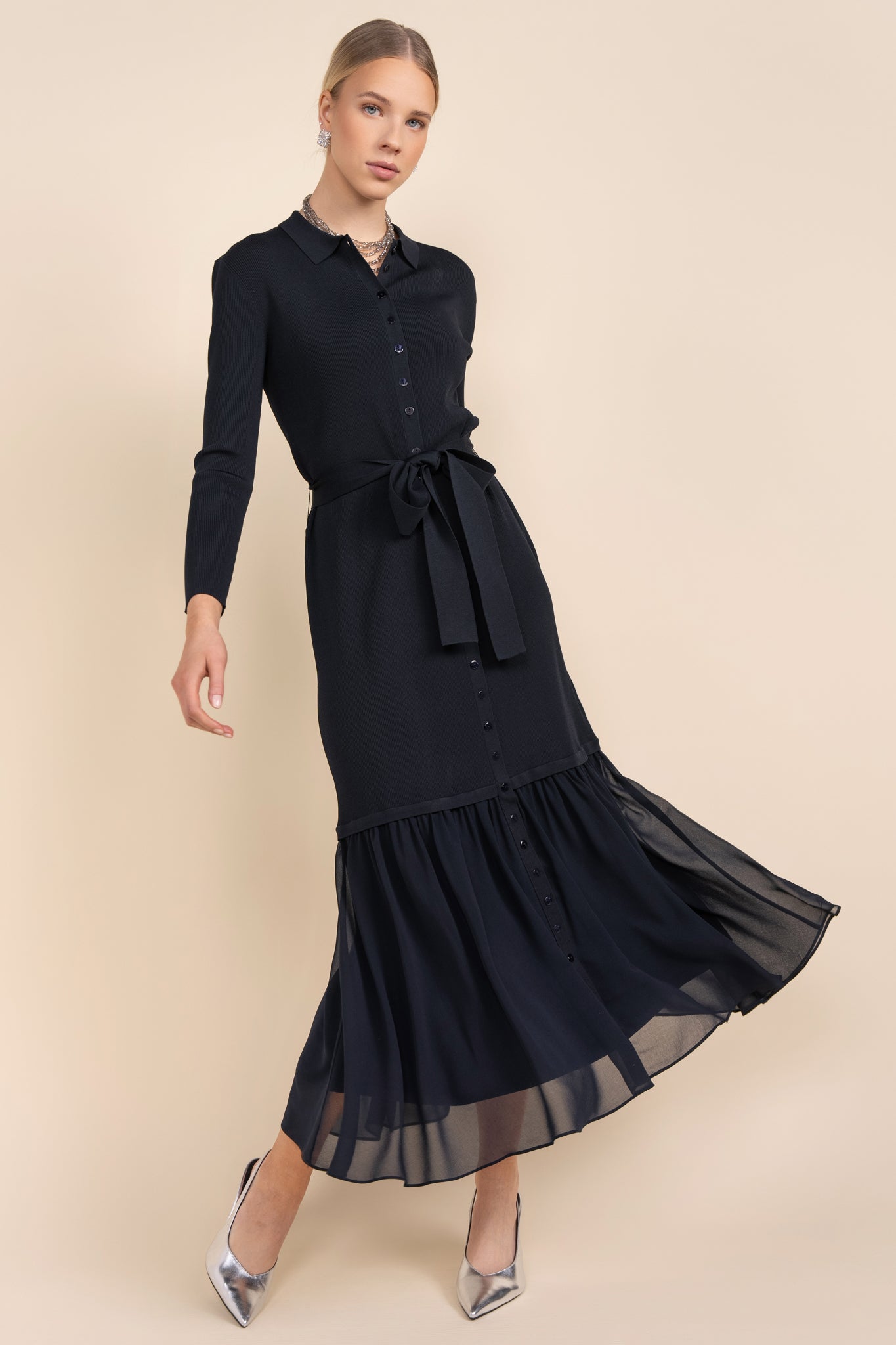 Fulton Dress in Deep Indigo Navy