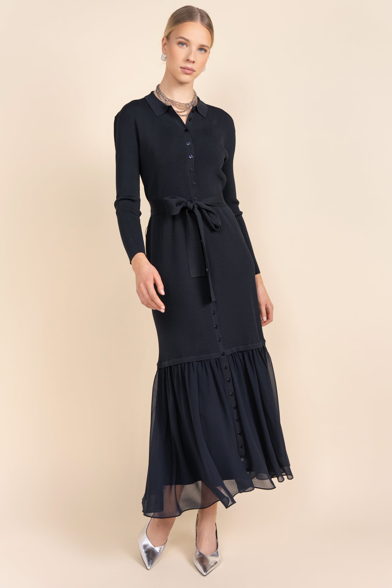 Fulton Dress in Deep Indigo Navy