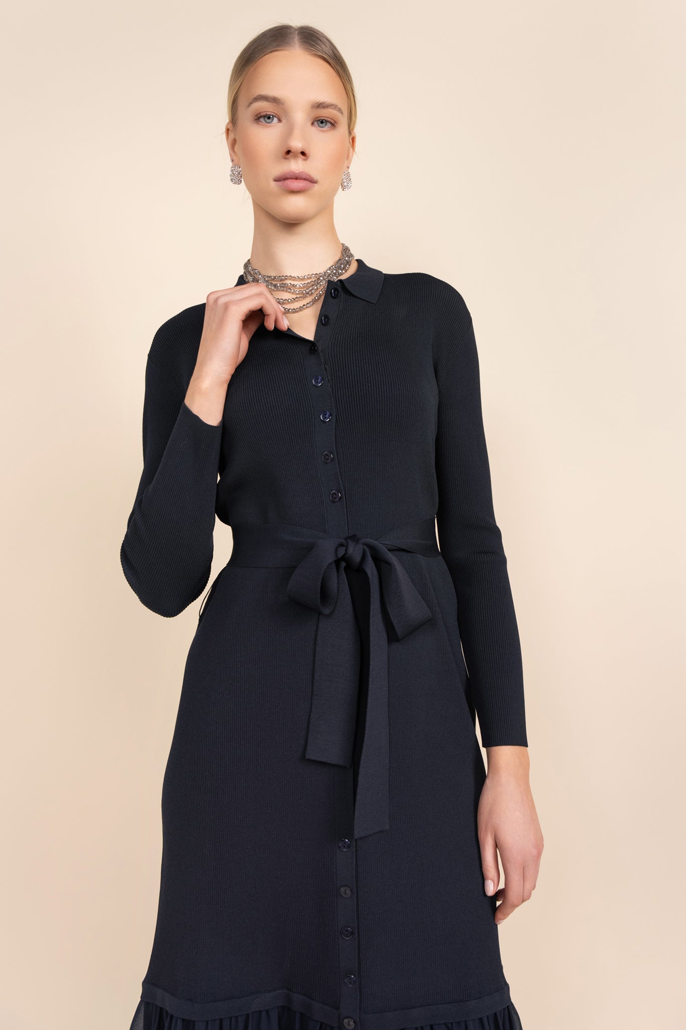 Fulton Dress in Deep Indigo Navy