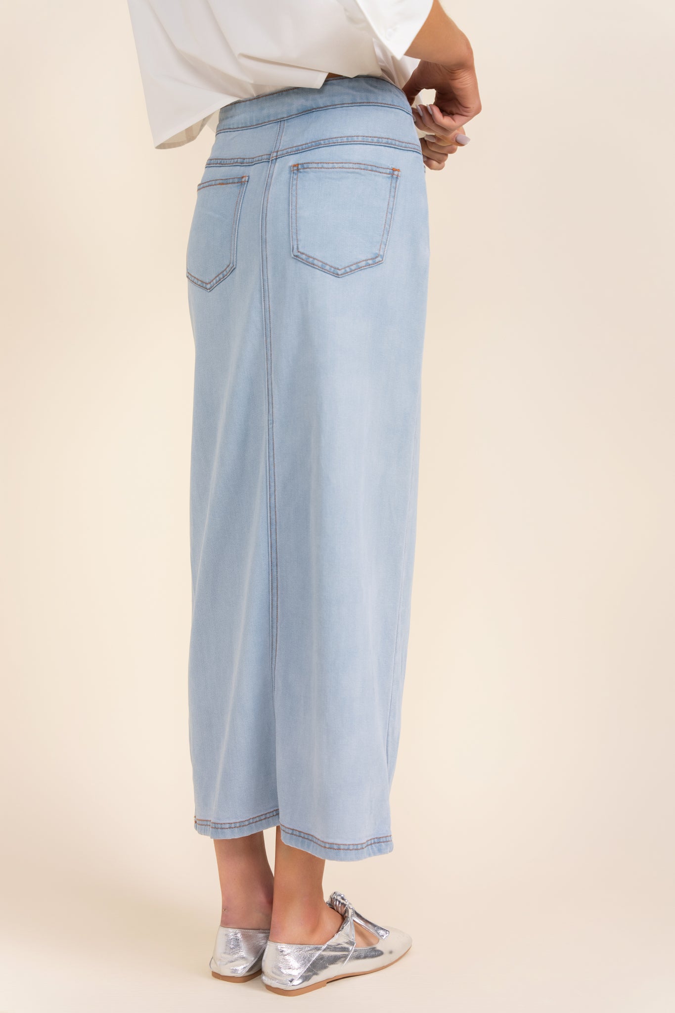 Vicente Skirt in Stone Wash Denim