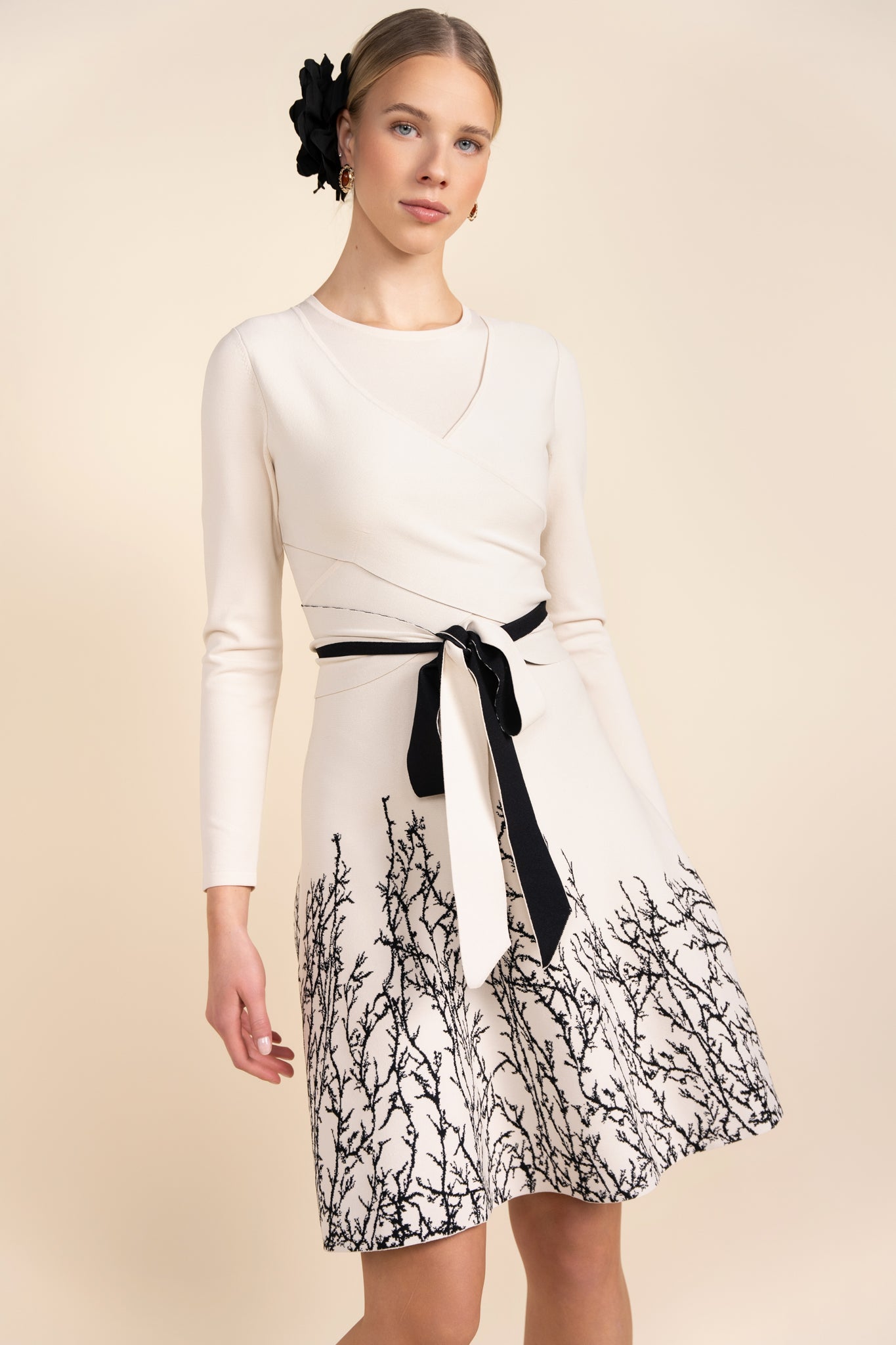 Mercer Dress in Ivory / Black