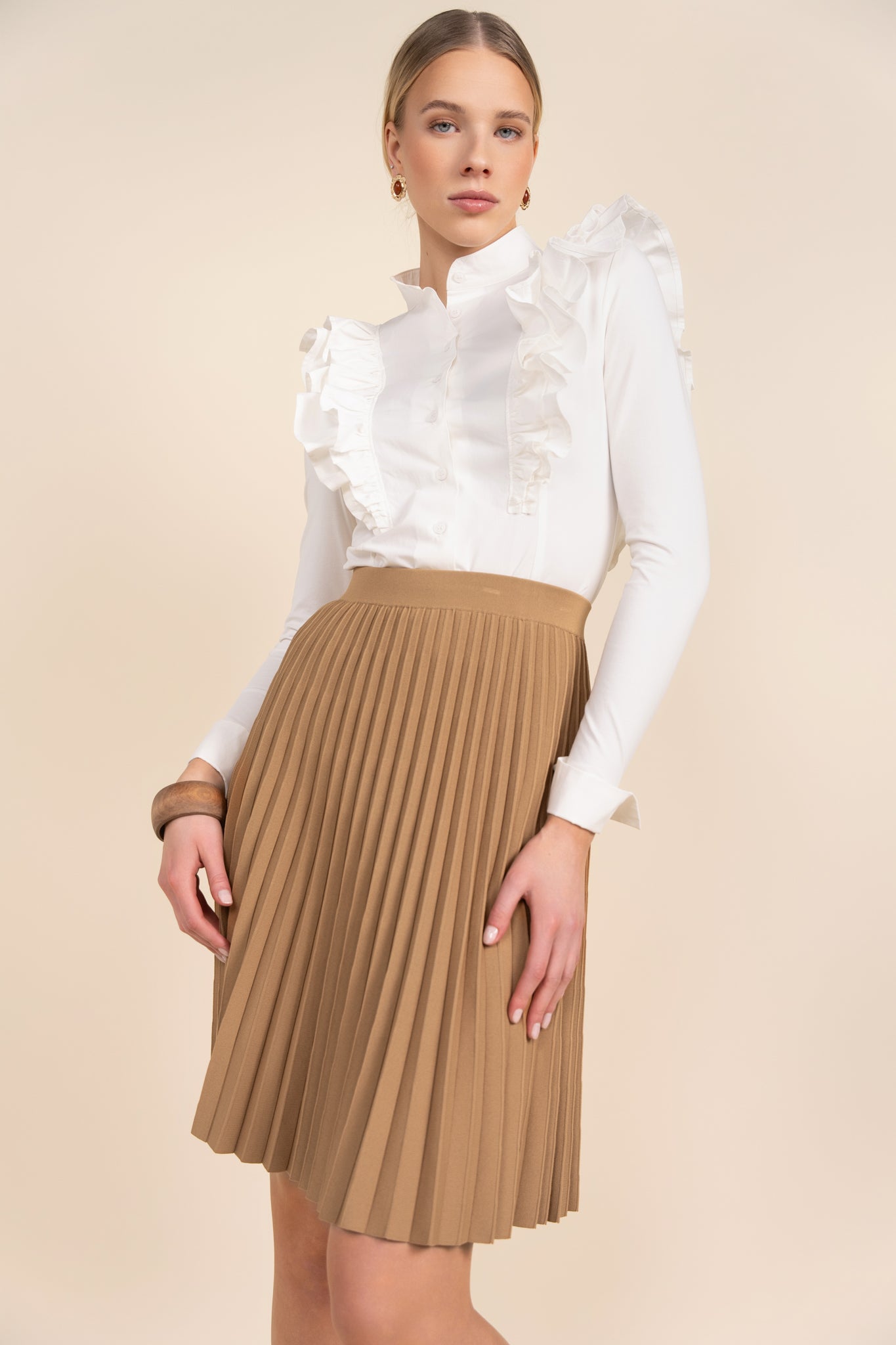 Kedzie Ruffle Blouse in White