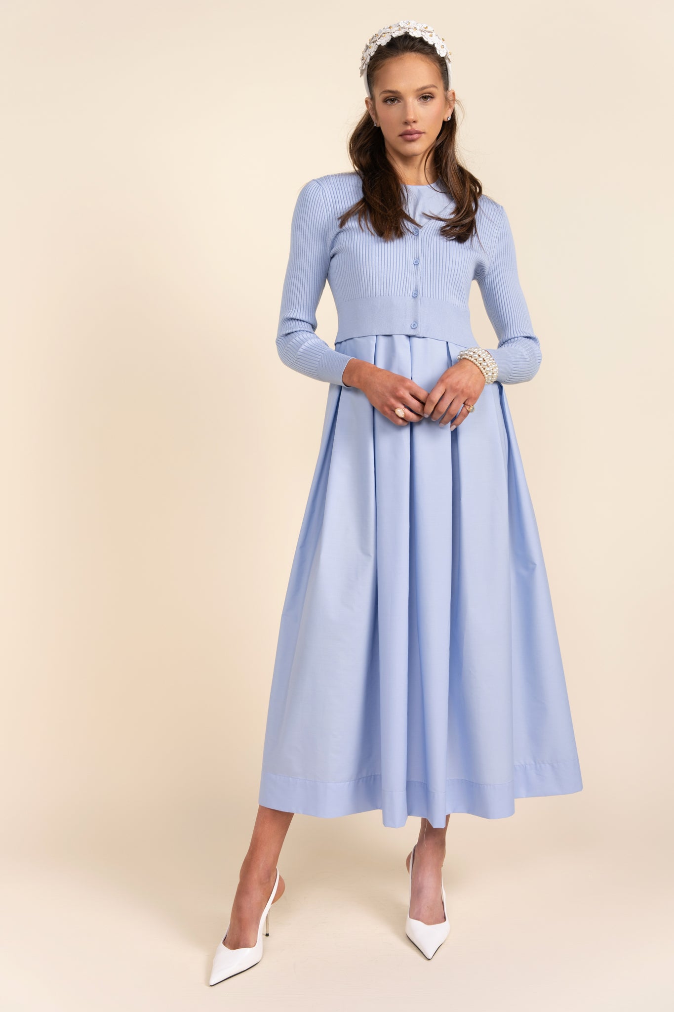 Folie Dress in Azure Mist