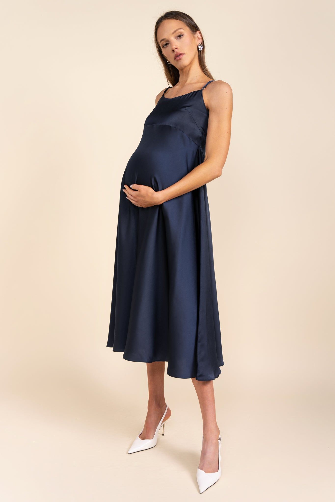 Sahara Maternity Dress in Navy