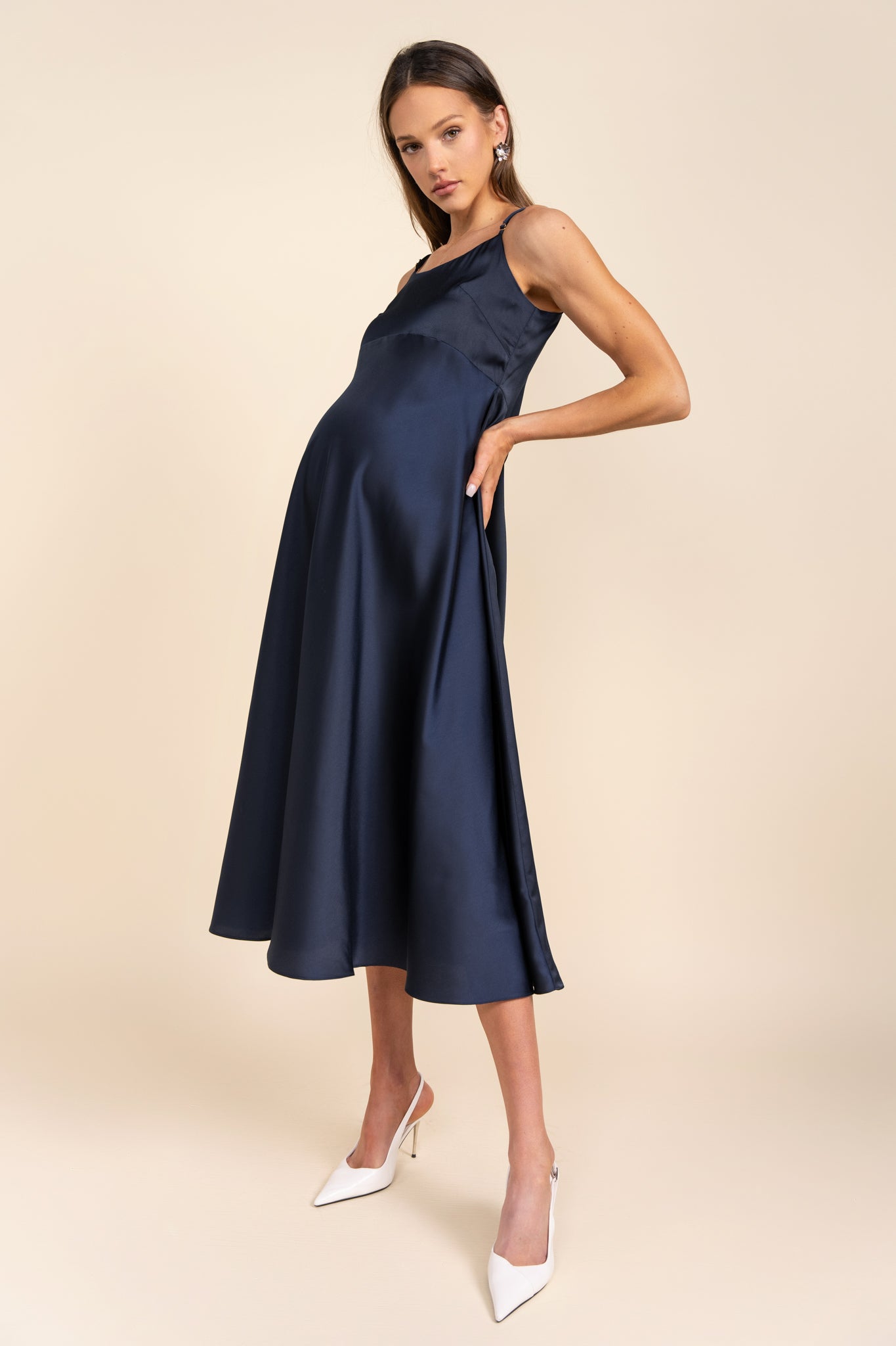 Sahara Maternity Dress in Navy