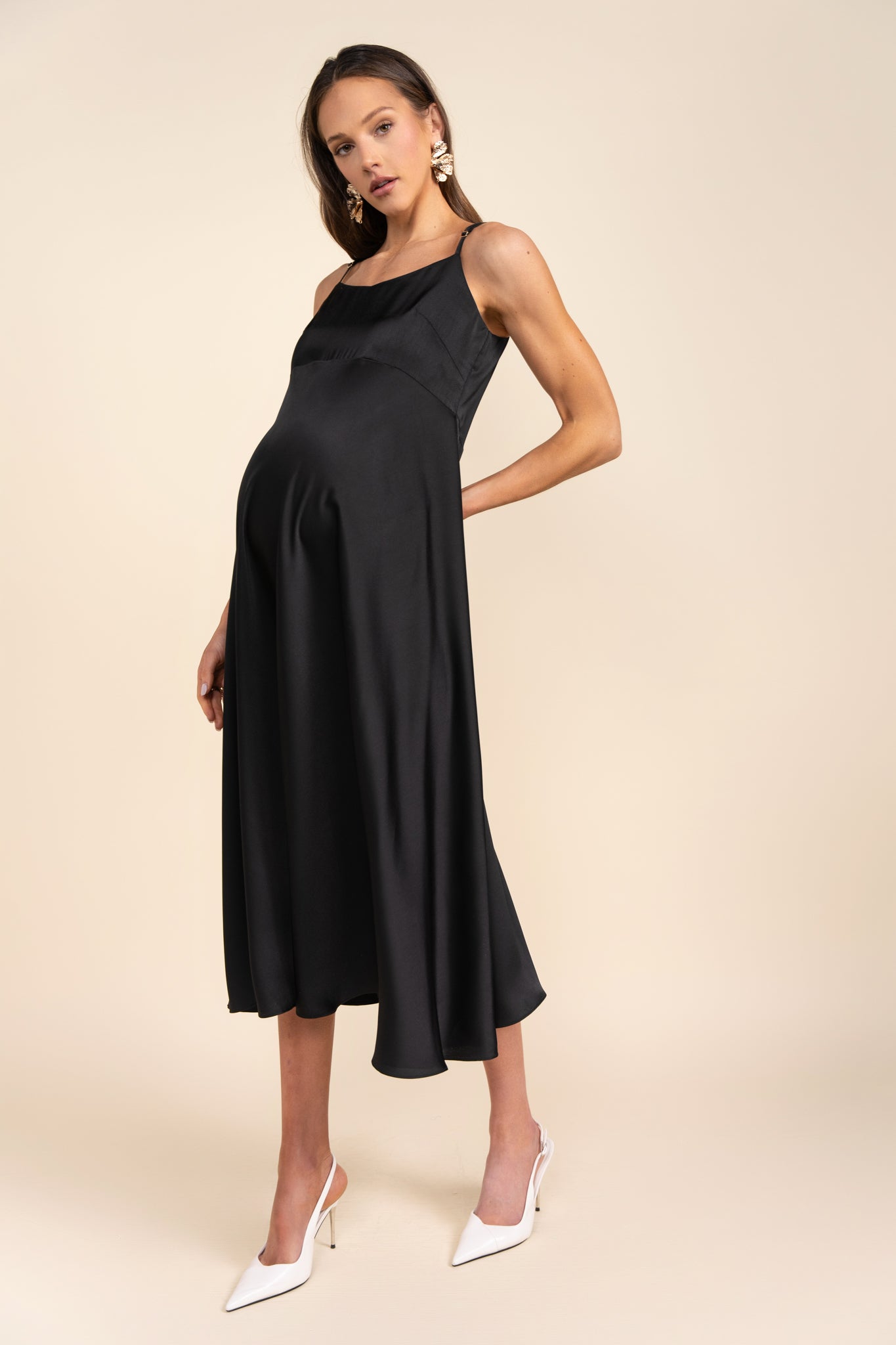 Sahara Maternity Dress in Black