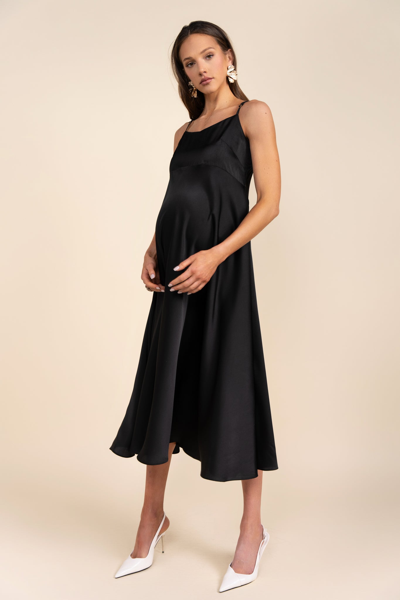 Sahara Maternity Dress in Black