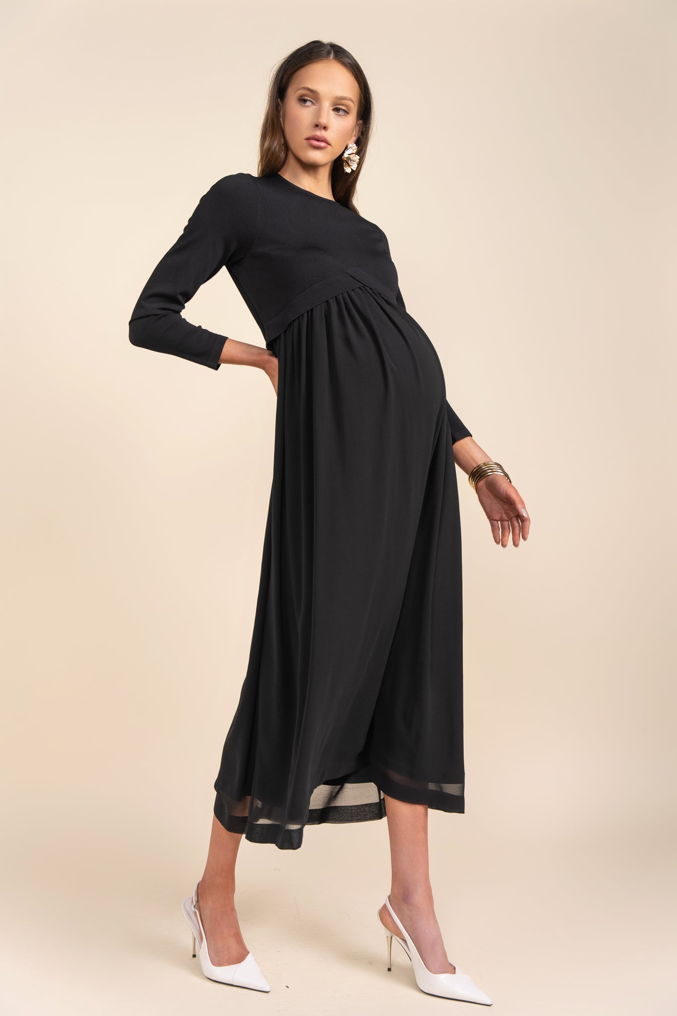 Russell Maternity Dress in Black