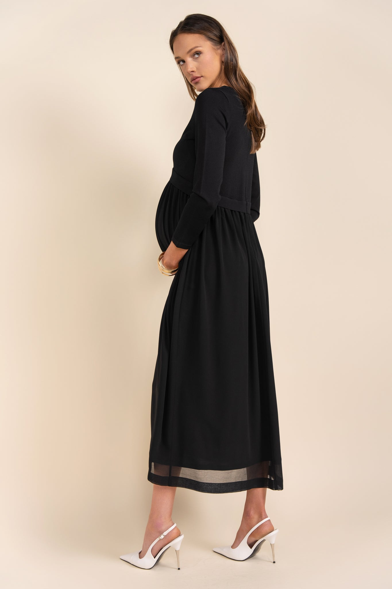 Russell Maternity Dress in Black