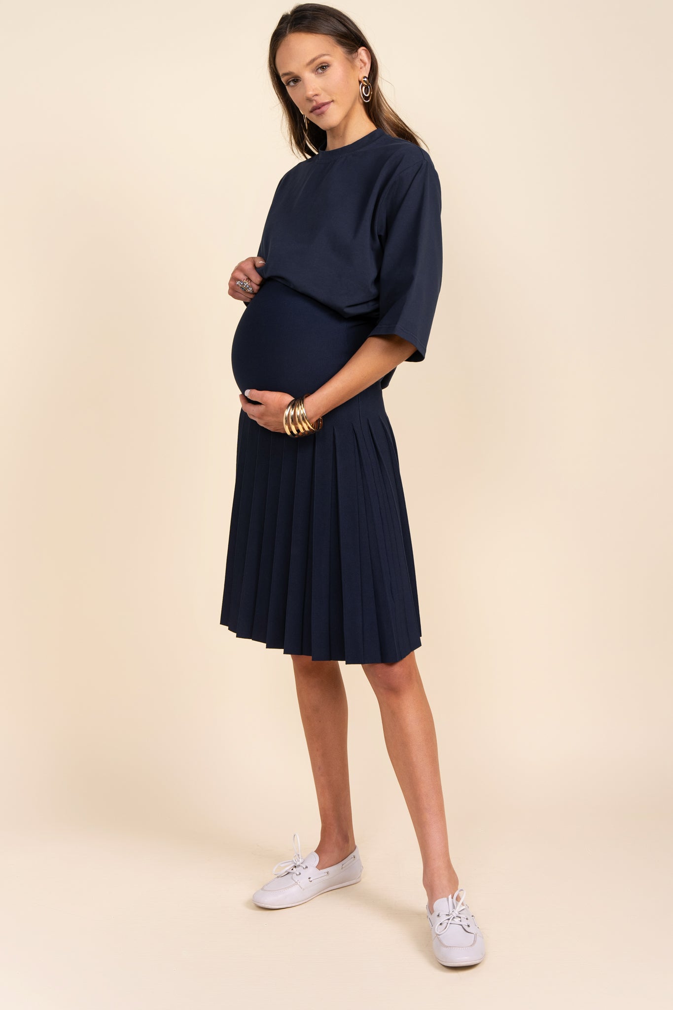 Maternity Infinity Skirt in Midnight Navy