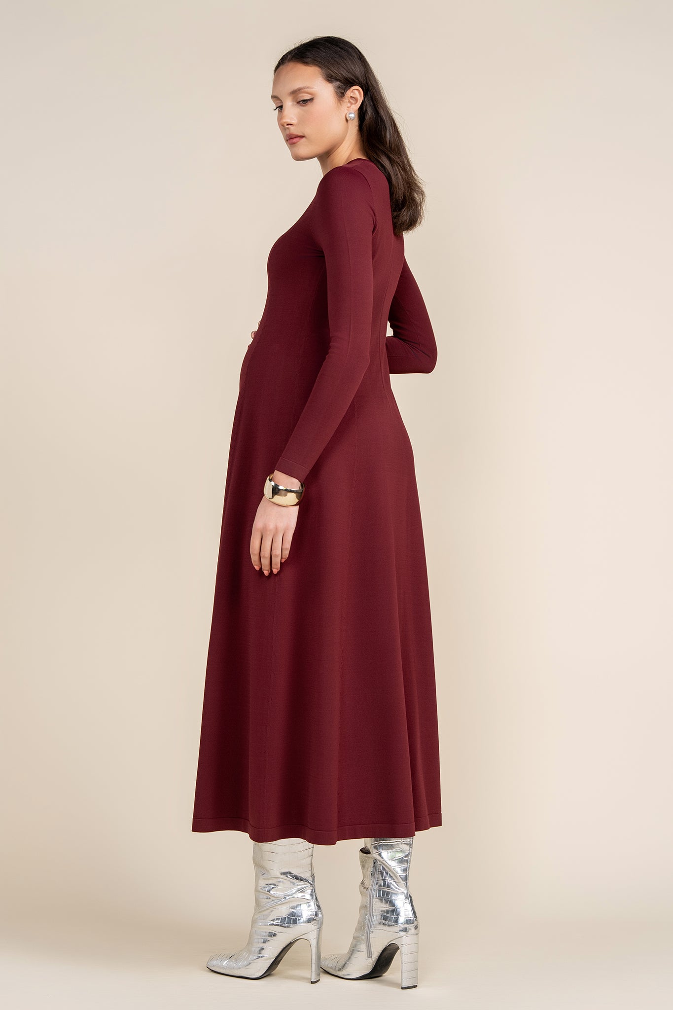 Cadelo Maternity Dress in Merlot