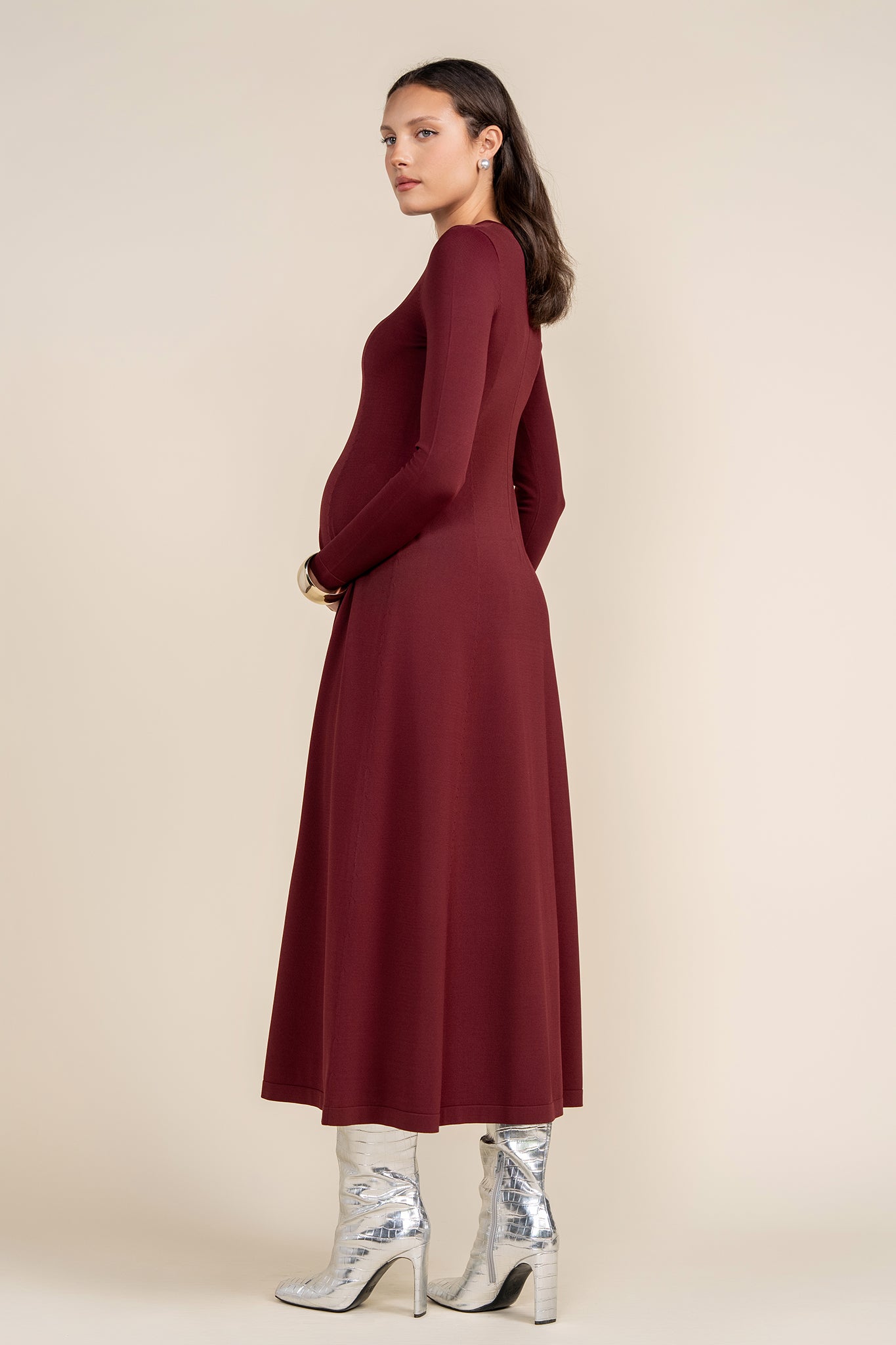 Cadelo Maternity Dress in Merlot