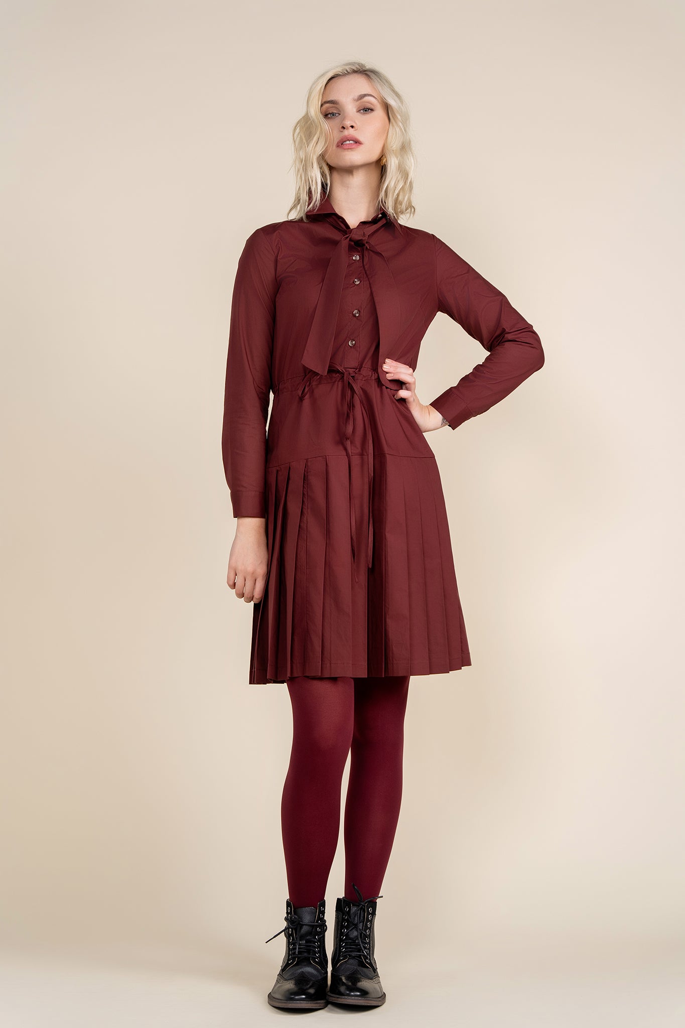 Chez Dress in Merlot