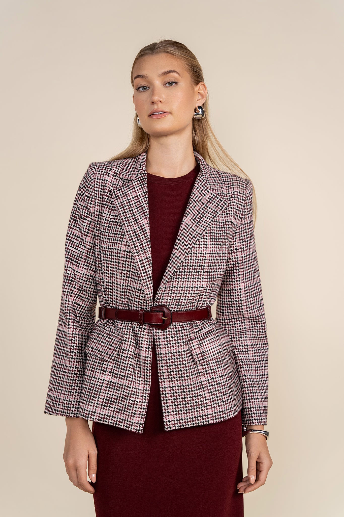 Jett Blazer in Merlot Plaid