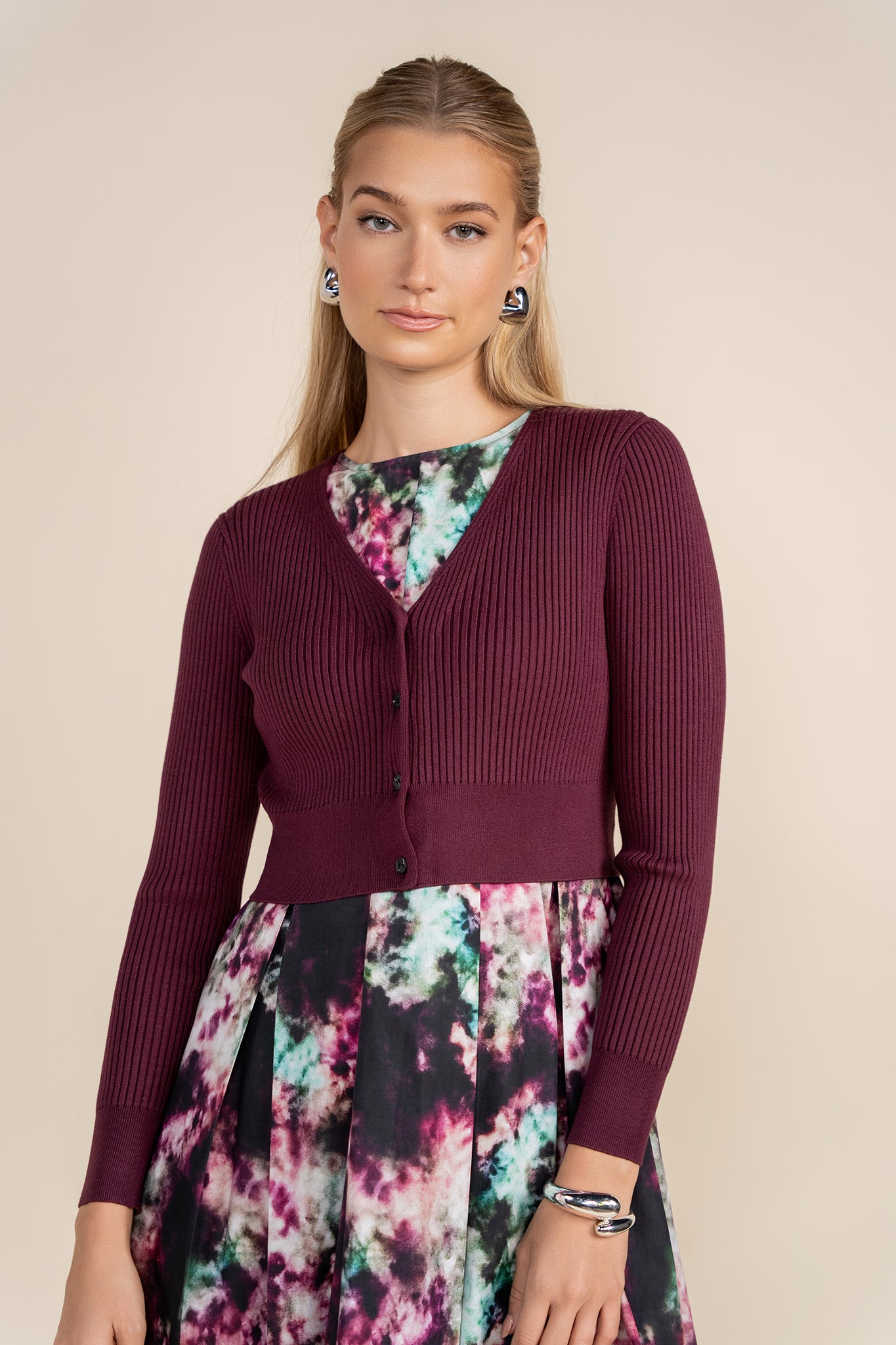 Folie Cardigan in Plum