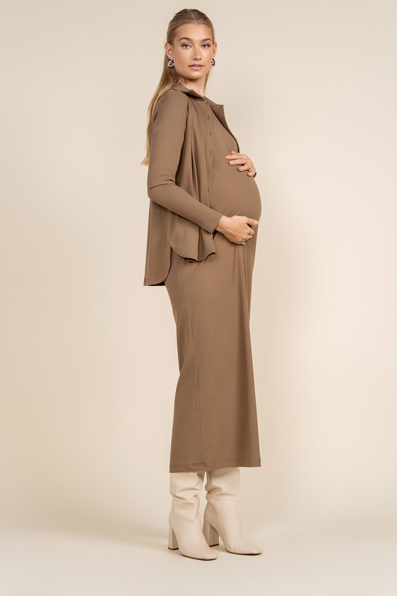 Pierre Maternity Dress in Mocha